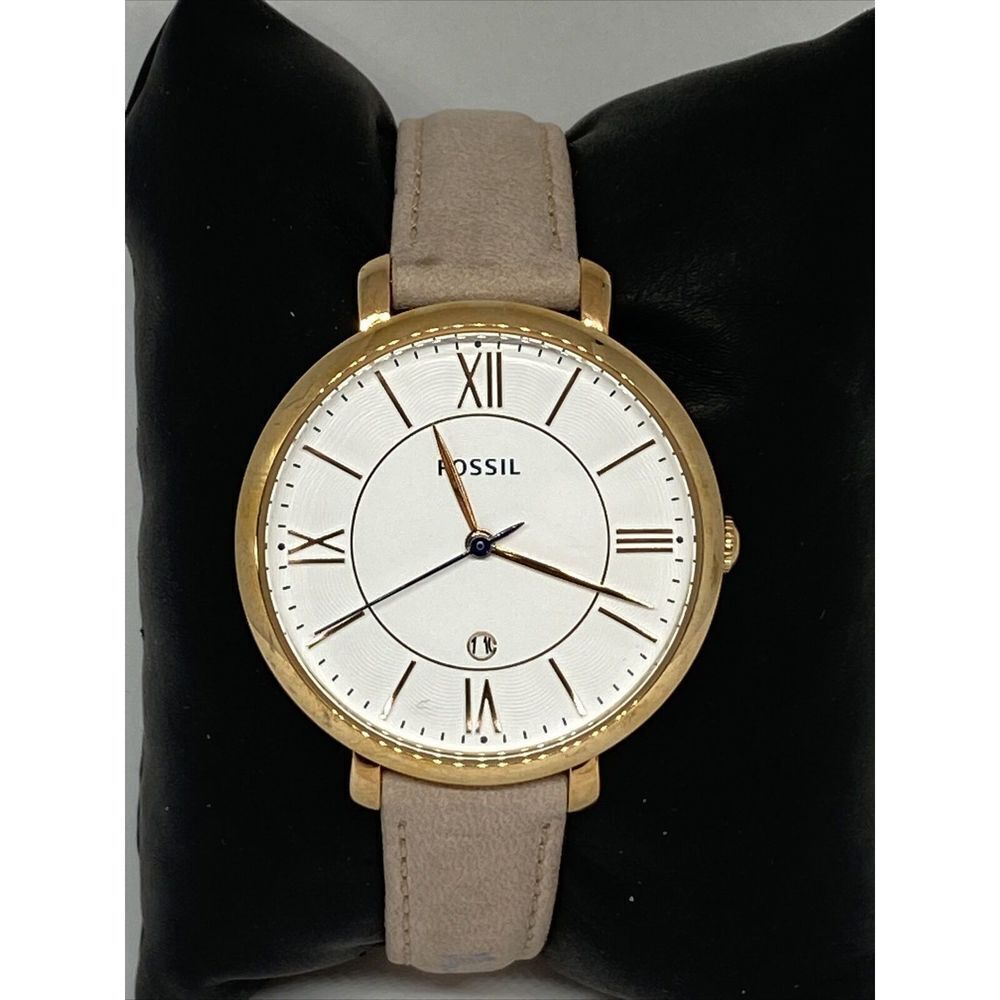 Fossil Jacqueline ES3988 Women Pink Leather Analog White Dial Quartz Watch XR315